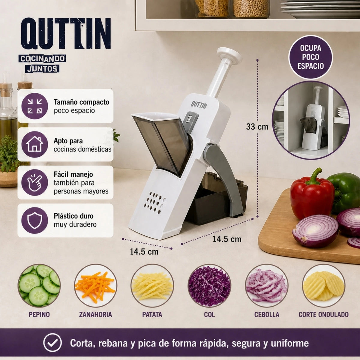 Coupe-légumes mandoline verticale multifonction