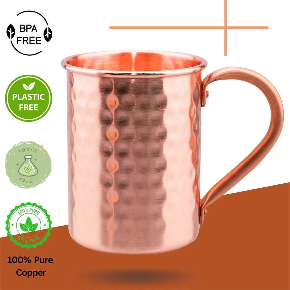 Tasse en cuivre martelée vintage