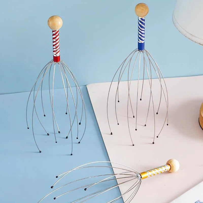 Masseur de cuir chevelu octopus en acier inoxydable