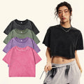Crop top t-shirt délavé oversize pour femme
