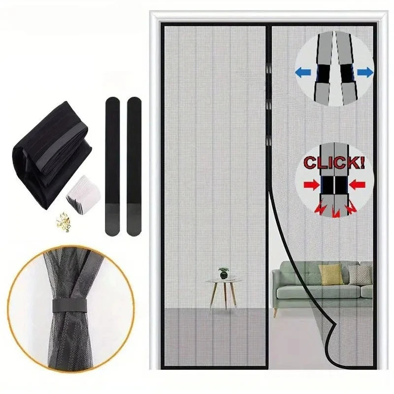 Moustiquaire magnétique pour porte fermeture automatique