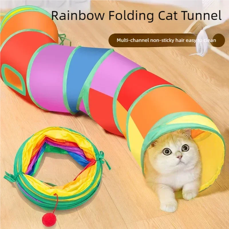 Tunnel-labyrinthe interactif pour chat