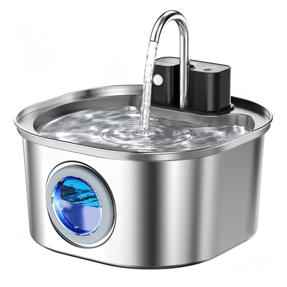 Fontaine à eau inox sans fil 3L pour chat et chien