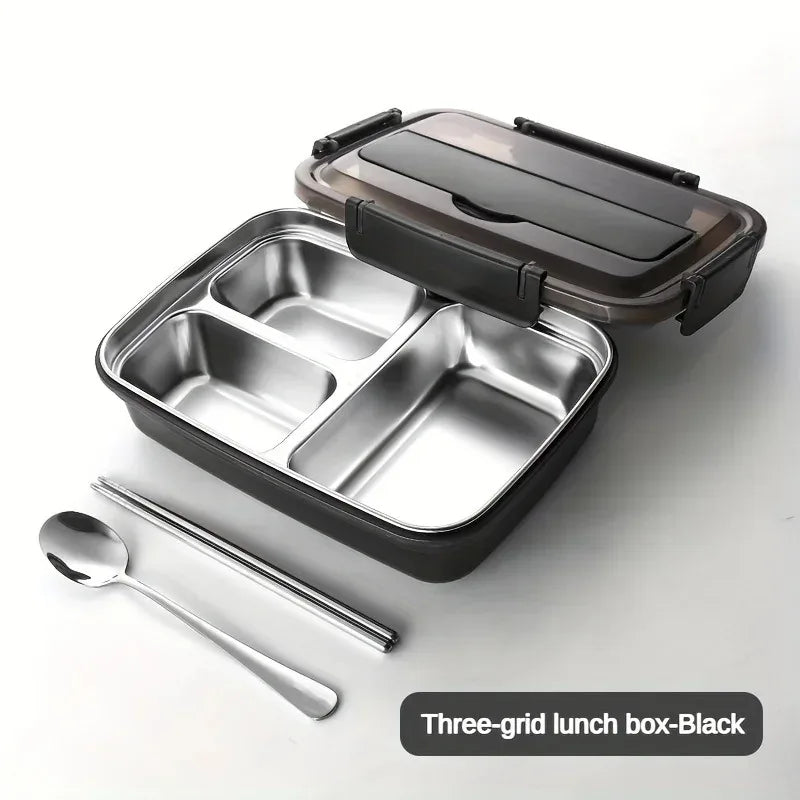 Boîte bento en acier inoxydable 3 compartiments