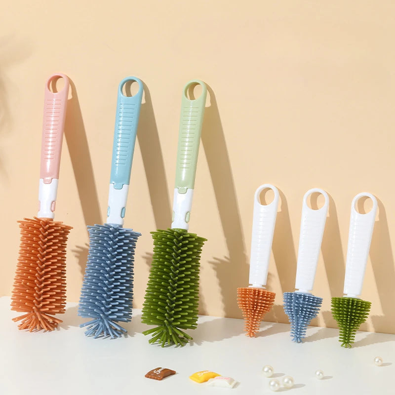 Set de brosses en silicone pour biberons et tétines