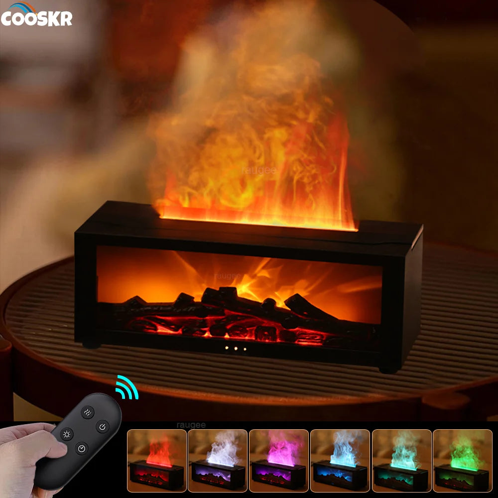 Diffuseur d'arômes effet flamme avec télécommande