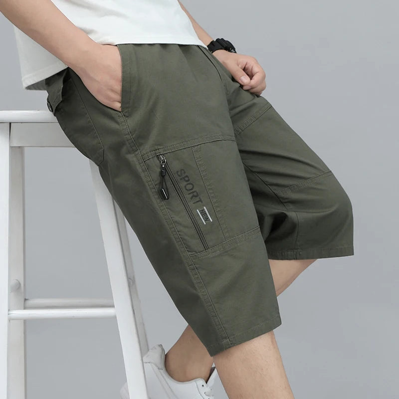 Short cargo ample longueur genou pour homme